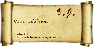 Visi János névjegykártya